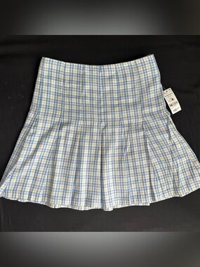 Ardene Y2K Blue Plaid Tennis Mini Skirt Size L